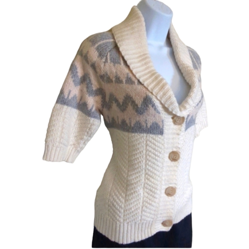 Old Navy Women's Cardigan Shawl Collar Button Down Knit Sweater Size S/P Cream - Picture 7 of 7